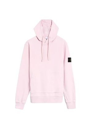 Stone Island logo-patch hoodie - Pink