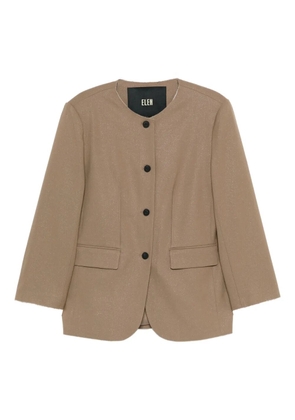 Eleh frayed-sleeve blazer - Brown
