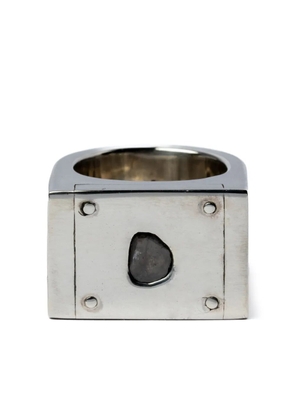 Parts of Four Plate diamond ring single - Silver