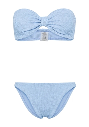 Hunza G Jean crinkled strapless bikini - Blue