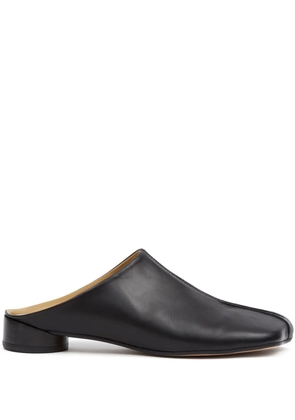 MM6 Maison Margiela asymmetric-toe leather slippers - Black