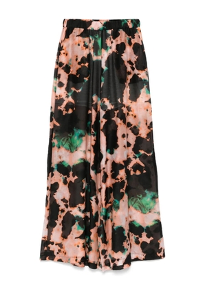 Roberto Collina abstract-print wide-leg trousers - Black