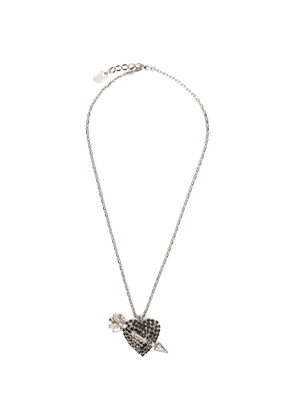 RED(V) heart arrow necklace - Silver