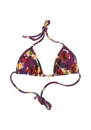 Reina Olga Splash floral-print bikini top - Purple