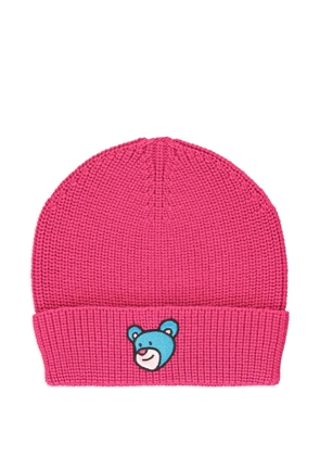 INBETWEENERS ribbed logo-detail knitted hat - Pink