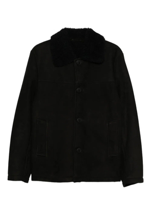 Salvatore Santoro shearling-collar coat - Black