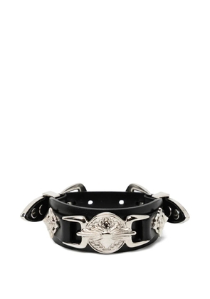 Toga buckle embellished leather bracelet - Silver