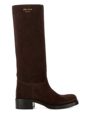 Prada suede ankle length boots - Brown