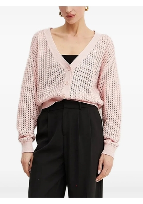 GUESS USA open-knit V-neck cardigan - Pink