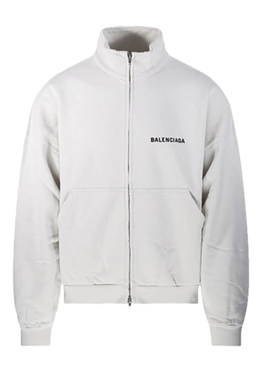 Balenciaga zip-up logo-print jacket - White