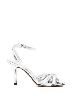 GUGLIELMO ROTTA Abelie twisted leather sandals - Silver