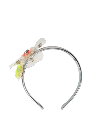 RED(V) floral headband - Silver