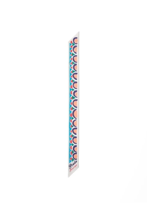 Prada printed silk twill skinny scarf - Neutrals