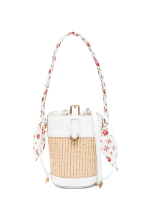 Dolce & Gabbana floral-print bucket bag - White