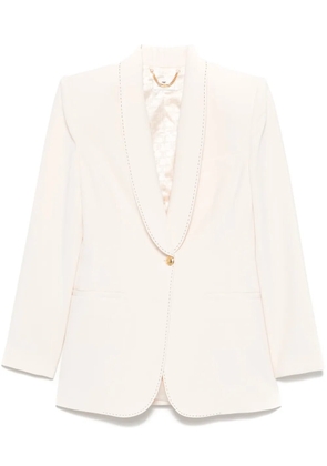 Elisabetta Franchi contrast-stitch crepe blazer - Neutrals
