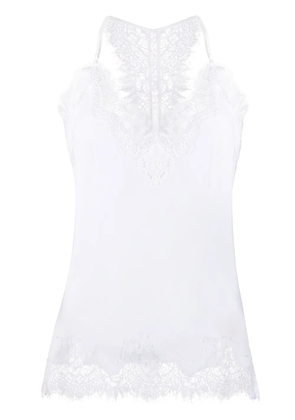 Gold Hawk lace-panel tank top - White