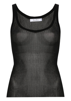 Max Mara semi-sheer fine-ribbed top - Black