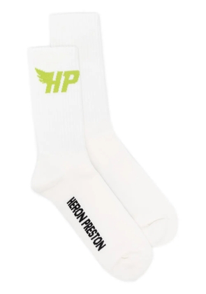 Heron Preston HP Fly logo-intarsia socks - White