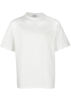 ETRO Pegaso embroidered cotton T-shirt - White