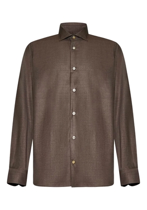 FRANZESE COLLECTION Donald Trump pointed-collar buttoned shirt - Brown