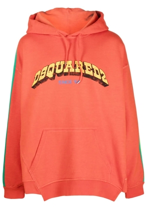 DSQUARED2 logo-print cotton hoodie - Orange