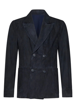 FRANZESE COLLECTION leather double-breasted blazer - Blue
