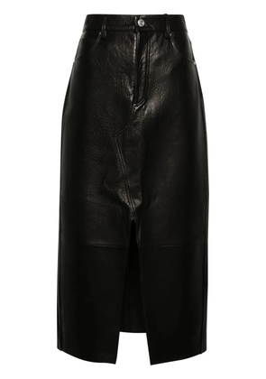 FRAME panelled leather midi skirt - Black