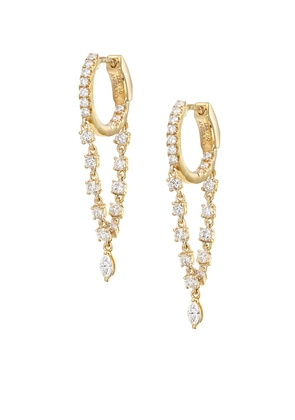 Anita Ko 18kt yellow gold Sienna diamond drop huggie hoop earrings