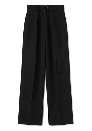 Jil Sander belted wool wide-leg trousers - Black