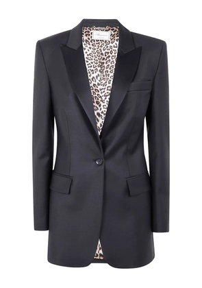 Blumarine satin single-breasted blazer - Black