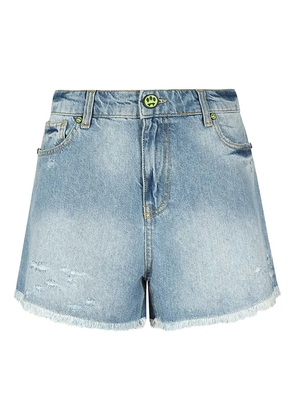 BARROW logo-print denim shorts - Blue