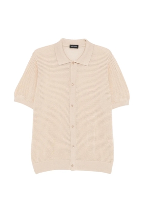 Tagliatore collared buttoned polo shirt - Neutrals
