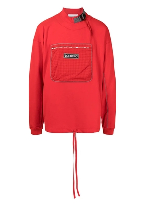 Iceberg logo-patch cotton sweatshirt - Red
