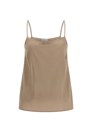 Peserico square-neckline top - Neutrals
