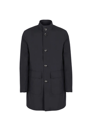 Herno flap-pockets button coat - Blue