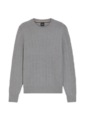 BOSS sweater with herringbone structure - Grey