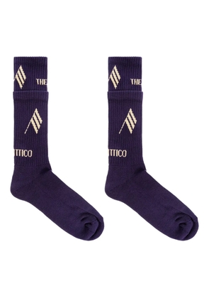 The Attico flag-logo cotton socks - Blue