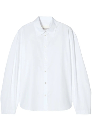 Closed pleated-sleeve shirt - White