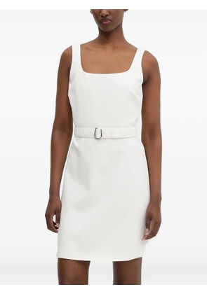 HUGO square-neck belted mini dress - White