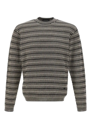 Emporio Armani optical-pattern crew-neck sweater - Neutrals