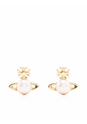 Vivienne Westwood logo faux-pearl earrings - Gold