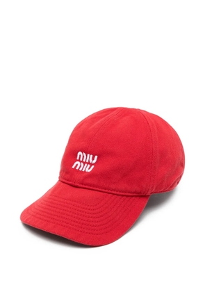 Miu Miu logo-detail baseball cap - Red