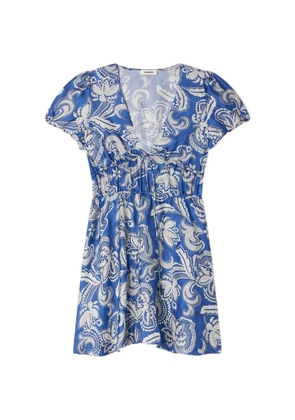 SANDRO V-neck floral-print dress - Blue