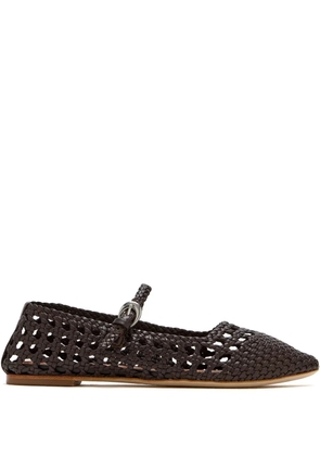 STAUD Nell Mary Jane buckled ballet flats - Brown