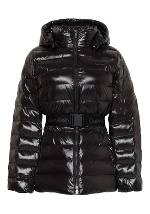 Calvin Klein hooded belted jacket - Black