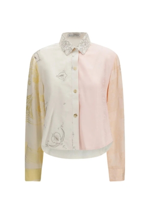 E.L.V DENIM Emilie floral collar shirt - Neutrals
