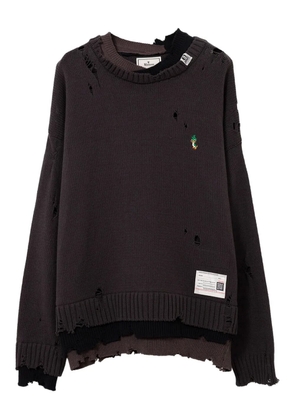 Maison MIHARA YASUHIRO distressed layered sweater - Brown