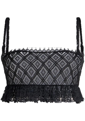 ETRO lace ruffle-trim bralette - Black