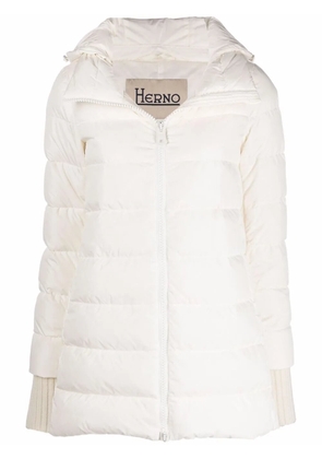 Herno hooded feather-down padded coat - White