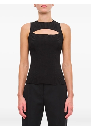 Alexander McQueen keyhole ribbed top - Black